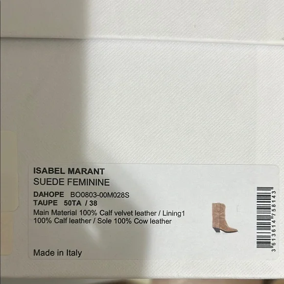 Isabel Marant Dahope Tan Suede Western Boots - Picture 5 of 8